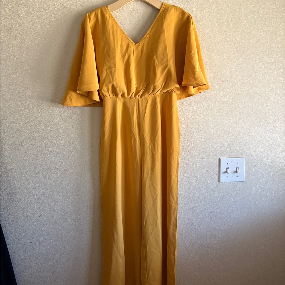 SHEIN Yellow Maxi Romper with Flared Sleeves - Picture 2 of 4